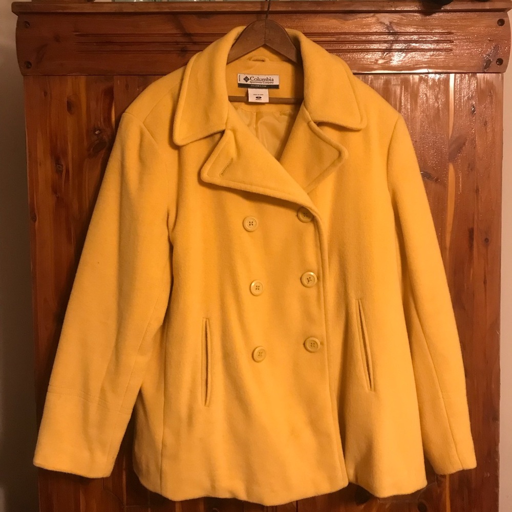 Columbia Yellow Pea Coat; Size 1X